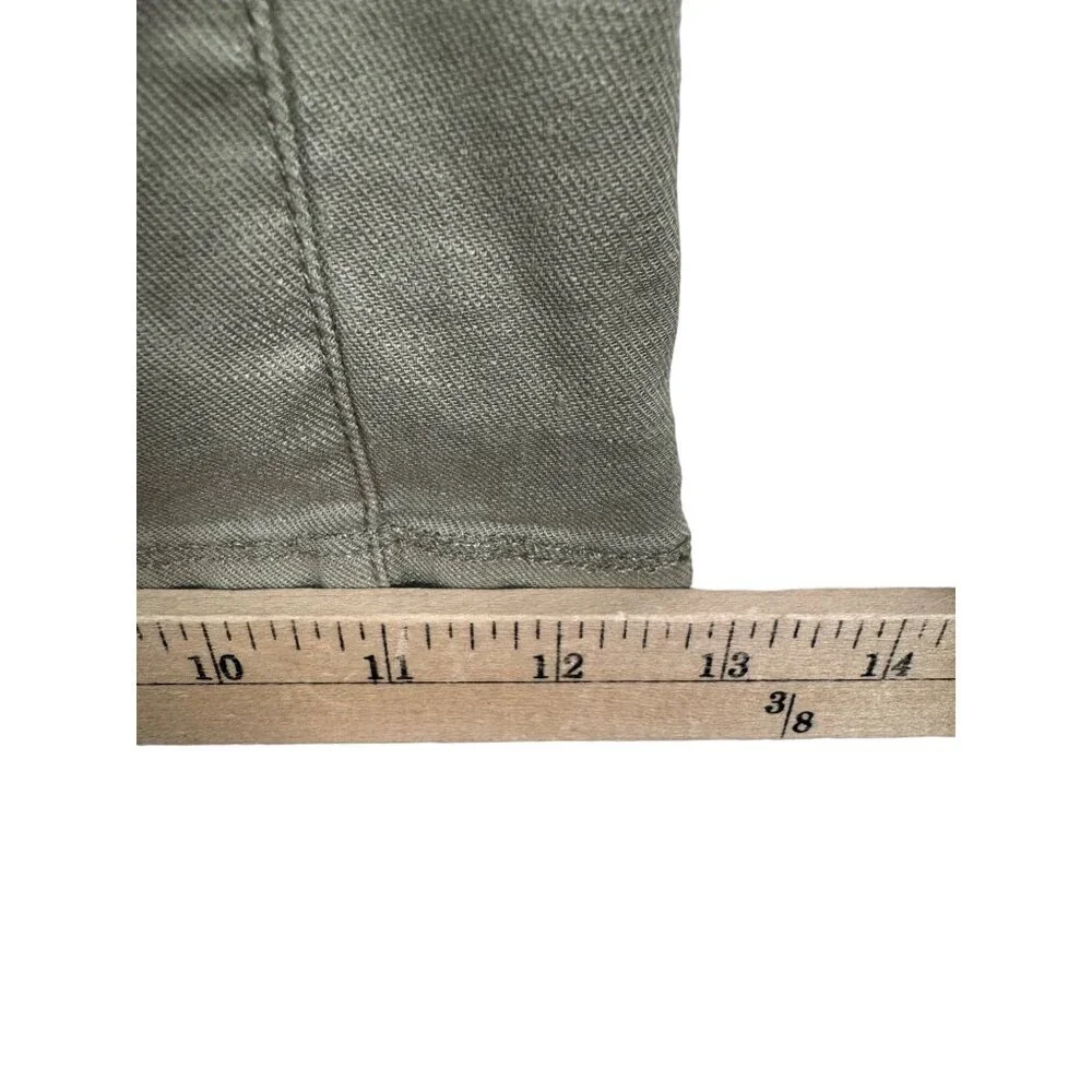 NYDJj Crop Wide Leg 90s Linen Blend Trouser Pants Mid-Rise Lift Tuck Sand‎ sz 8 - Picture 10 of 13